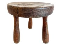 Vintage French Small Stool Table Wooden Wood Chair Seat Side Stand Flower Pot Ornament Display Shelf Prop Tabouret c1950-60's / EVE