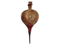 Vintage French Medium Wooden Leather Bellows Fireplace Open Fire Log Burner Stove Tool Prop Display Decor circa 1960-70's / EVE
