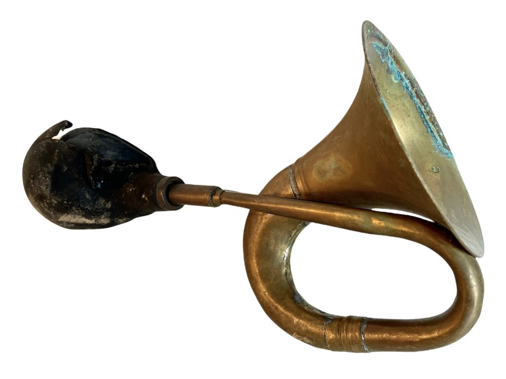 Vintage French Car Warning Brass Horn Alarm Musical Instrument Decor Rustic Rural Lodge Cabin circa 1920-30’s / EVE