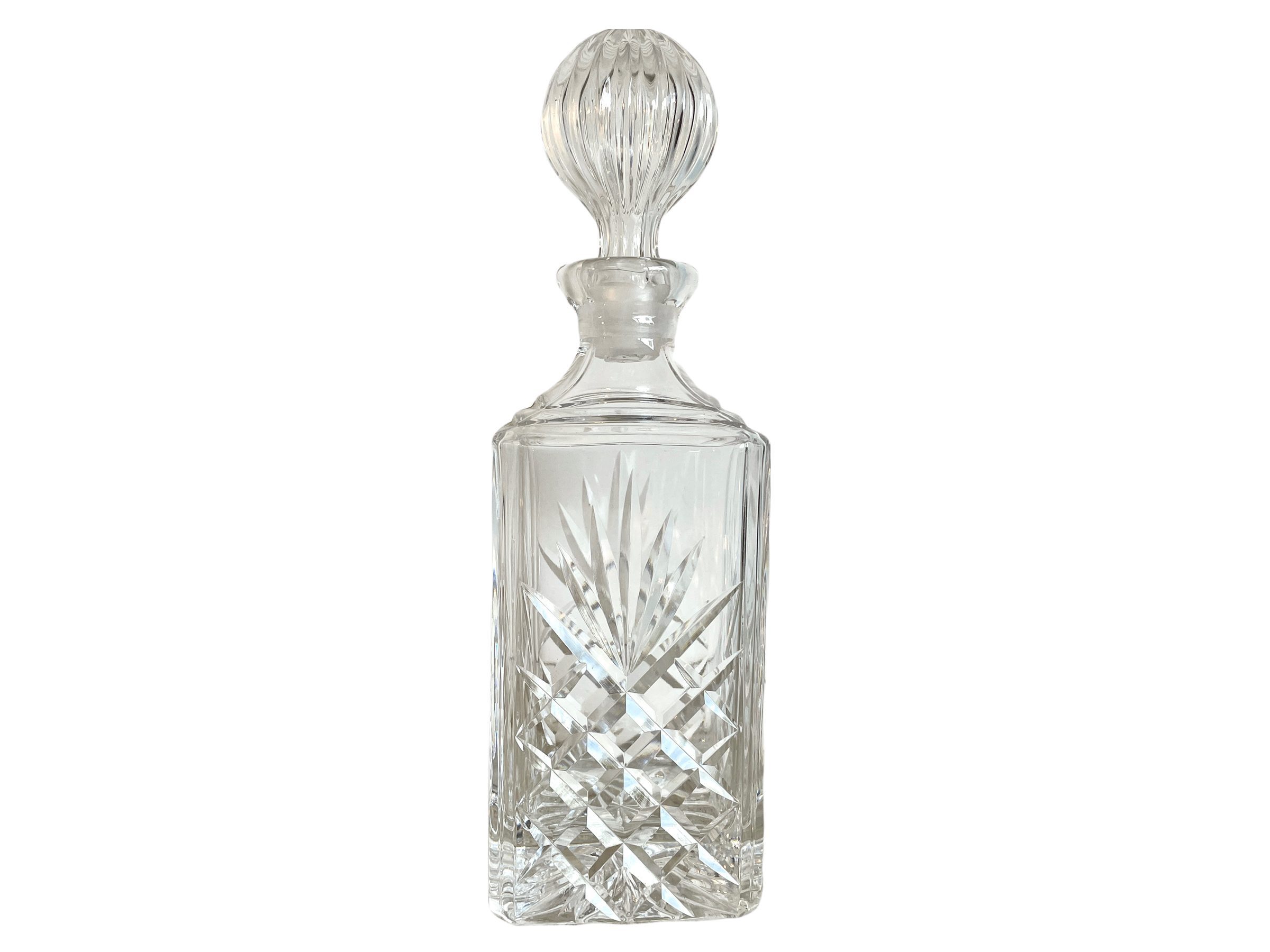 Vintage English Crystal Glass Drinks Decanter Spirits Whisky Gin