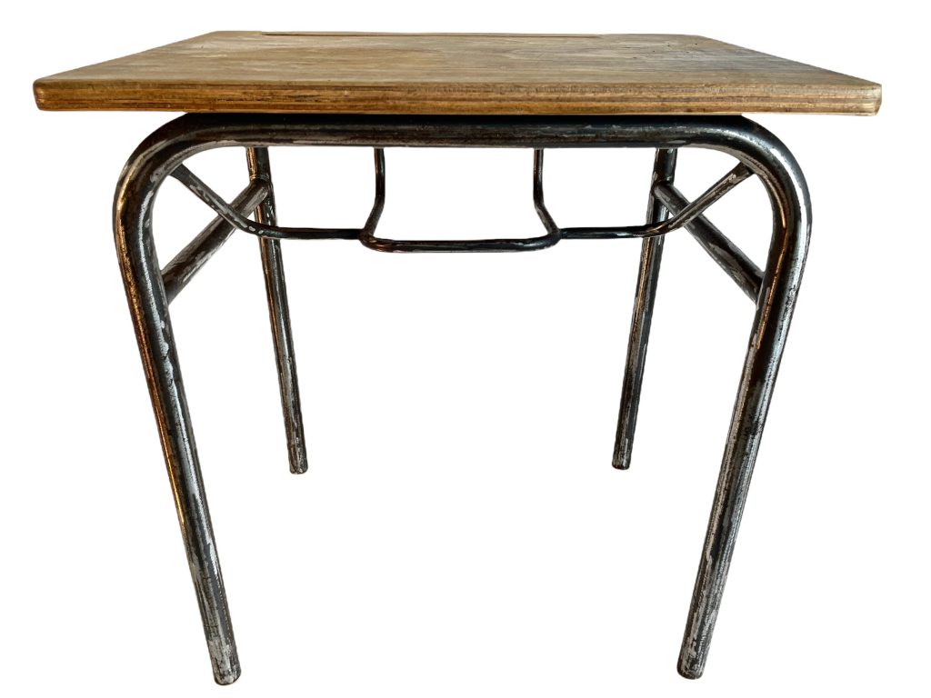 Vintage French School Desk Wooden Wood Table Stand Display Sideboard Tabouret Recently Refurbished Distressed circa 1950-60’s / EVE