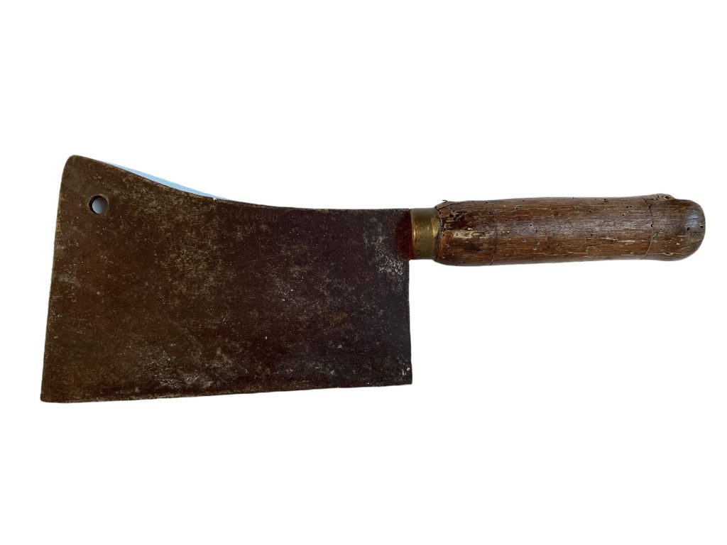 Vintage French Butcher Large Cleaver Knife Chopper Beef Pork Lamb Hanging Decor Rustic Kitchen circa 1940-50’s