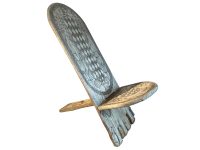 Vintage African Wooden Brown Natural Wood Birthing Chair Stool Chair Book Stand Display Foot Rest Plinth Seating Tabouret c1980-90's