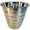 Vintage French Silver Metal Champagne Wine Ice Bucket Pot Container Cooler Display Stand Pot Multi Language c1990-00's