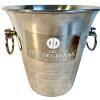 Vintage French Guy Degrenne Silver Metal Champagne Wine Ice Bucket Pot Container Cooler Display Stand Pot Multi Language c1990-00's