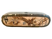 Antique Asian Japanese Quill Feather Pencil Brush Calligraphy Balsa Light Wood Box Case Storage Ornament Desk Gift circa 1880's