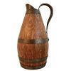 Vintage French Wooden Iron Traditional Serving Cider Jug Water Carafe Decanter Pitcher Display Period Prop circa 1990's
