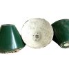 Vintage French Green White Enamel Industrial Commercial Small Hanging Lamp Light Shade Lampshade circa 1950-60's