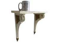 Alternative view of Vintage French Wood Wooden Painted Cream White Gold Wall Fixing Shelf Shelving Stand Display Plinth Prop circa 1940-1950's / EVE