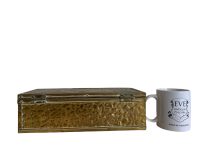 Alternative view of Vintage French Gold Coloured Brass Metal Wood Lined Rectangular Lidded Presentation Box Case Jewellery Trinket Dish Pot c1960-70's / EVE