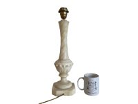 Alternative view of Vintage French Bedside Dressing Table Desk Marble Gold White Stone Electric Lamp Light Electric c1970-80's / EVE