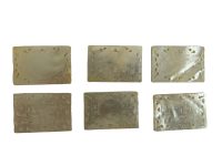 Alternative view of Antique Chinese INDIVIDUAL Mother Of Pearl Lattice Edged Rectangle Gaming Chip Counter Token Hand Carved Engraved circa 1800-1850's / EVE