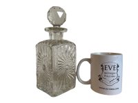 Alternative view of Vintage English Crystal Glass Drinks Decanter Spirits Whisky Gin Brandy Container Storage Display Prop c1960-70's / EVE