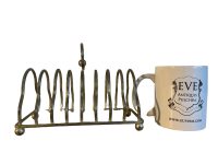 Alternative view of Vintage English Metal Toast Fois Gras Letter Envelope Breakfast Rack Stand Display Desk Gift circa 1950-60's