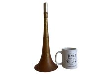 Alternative view of Vintage French SNCF Railway Train Station Master Hanging Horn Loud Instrument Warning Protesting Hunting Necklace circa 1960-70's / EVE