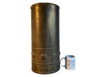 Alternative view of Vintage French Brass Metal Umbrella Walking Stick Stand Storage Pot Container Hallway Entryway Fireplace c1960-70's