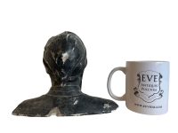 Alternative view of Vintage French Black White Plaster Bust Dantes Head Small Ornament Figurine Display Gift Writer Author Playwright c1920-30's / EVE