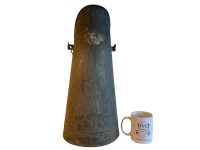 Alternative view of Vintage French Galvanised Iron Coal Shuttle bucket fireplace fire log open fireplace charcoal pellets circa 1960-70's