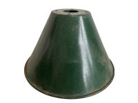 Alternative view of Vintage French Green White Enamel Industrial Commercial Small Hanging Lamp Light Shade Lampshade circa 1950-60's
