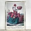 Vintage French German Basket Seller Woman Reproduction Print Glass Fronted wall hanging picture circa 1980's