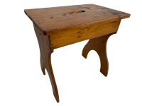 Vintage French Home Made Bench Stool Small Tiny Table Wooden Wood Chair Seat Side Stand Flower Pot Display Shelf Tabouret c2000's