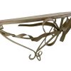 Vintage French Small Metal Shelf With Bow display stand wall fixing mounted hanging ornate intricate plinth c1990-00's