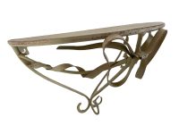 Vintage French Small Metal Shelf With Bow display stand wall fixing mounted hanging ornate intricate plinth c1990-00's