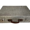 Vintage French Metal Aluminium Suitcase Travel Hard Protective Case bag storage display prop damaged circa 1960-70's