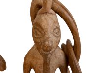 Alternative view of Vintage African Woman Man Wood Wooden Decorative Ornament Figurine Decorative Chain Africa Art Sculpture Fertility circa 1970-80's