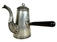 Antique French Stove Top Metal Tea Coffee Pot Traditional Serving Jug Pitcher Display France Bashed Bruised Dented c1900's