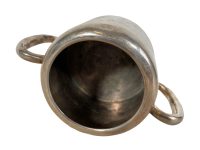 Alternative view of Vintage English Silver Plated EPNS Sheffield Sugar Cube Pot Metal Container Dish Tarnish Patina Cafe Restaurant Decor circa 1920-40's