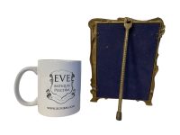 Alternative view of Vintage French Small Antique Brass Reproduction Art Nouveau Style Ornate Table Glass Mirror Decorative circa 1970's