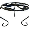 Vintage French Twisted Cast Iron Legs Flower Plant Pot Ornament Stand Painted Black Top Display Rest Plinth c1980-90's