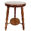 Vintage French Country Cottage Stool Bobbin Style Turned Leg Table Wooden Wood Chair Seat Stand Flower Pot Display Tabouret c1970-80's