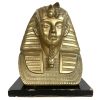 Vintage French Egyptian Theme Tutankhamun Heavy Brass Ornament Figurine Statue Metal Prop Mood Display c1970-80's