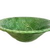 Vintage Portugese Green Grape Vine Bowl Dish Platter Plate Ceramic Catch-All Trinket Serving circa 1970-80's