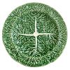 Vintage Portugese Green Cabbage Leaf Design Large Bowl Dish Platter Plate Ceramic Catch-All Trinket Fruit Serving circa 1970-80's