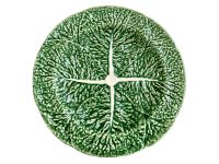 Vintage Portugese Green Cabbage Leaf Design Large Bowl Dish Platter Plate Ceramic Catch-All Trinket Fruit Serving circa 1970-80's