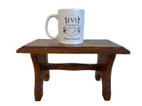 Alternative view of Vintage French Bench Stool Small Tiny Table Wooden Wood Chair Seat Side Stand Flower Pot Display Shelf Prop Tabouret c1950-60's