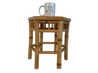 Alternative view of Vintage Asian Bamboo Cane Canework Plant Pot Ornament Display Flower Stand Small Table Conservatory Tabouret c1990-00's