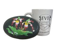 Alternative view of Vintage Chinese Asian Small Brass Pot Container Painted Enamel Flower Jewelry Jewellery Catch All Storage Box circa 1960-70's