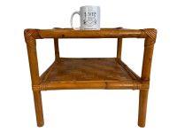 Alternative view of Vintage Asian Bamboo Cane Canework Table Plant Pot Ornament Display Flower Side Stand Conservatory Tabouret c1970-80's