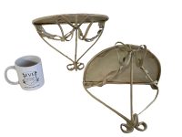 Alternative view of Vintage French Small Metal Shelf With Bow display stand wall fixing mounted hanging ornate intricate plinth c1990-00's