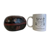 Alternative view of Vintage Asian Chinese Heavens & Eternal Life Peach Black Lacquer Storage Box Dish Bowl Platter Decorative Table circa 1950-60's