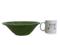 Vintage Portugese Green Grape Vine Bowl Dish Platter Plate Ceramic Catch-All Trinket Serving circa 1970-80's