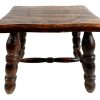 Vintage French Bench Stool Small Tiny Table Wooden Wood Chair Seat Side Stand Flower Pot Display Shelf Prop Tabouret c1960-70's / EVE