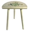 Vintage Stool French Traditional D Shaped Seat Hand Painted Long Leg Normandy Milking Chair Plant Pot Stand Plinth Tabouret c1960-70's / EVE