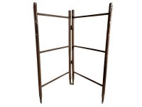 Vintage French Wooden Brown Floor Standing Natural Wood Clothes Hanger Dryer Stand Storage Display Rail Shop Retail Paint c1920-30's / EVE