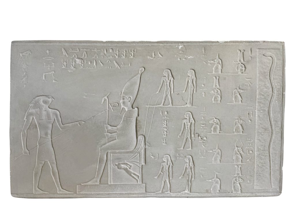 Vintage French Musee Du Louvre Egyptian Reproduction Des De Meures Secretes Plaster Tablet Paperwork Mood Decor Display Egypt c1990’s / EVE