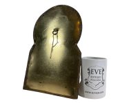 Alternative view of Vintage Moroccan Arabian Tunisian Islamic Mirror Temple Themed Brass Copper Metal Glass Wall Hanging Decor Theme c1970-80's / EVE